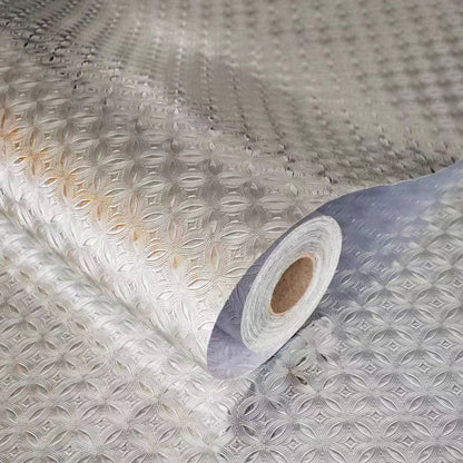 Kitchen Waterproof Oil Proof Aluminum Foil Sticker, Silver Texture Peel🧽