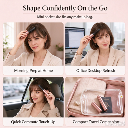 Cordless Mini Heated Hair Straightener Brush Portable Rechargeable Hair Styling Comb for Bangs and Volumizing