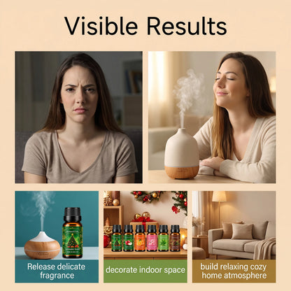 🎄Christmas Fragrance Essential Oil Gift Set 🎁6‑Scent Collection Home Aroma Gift Idea