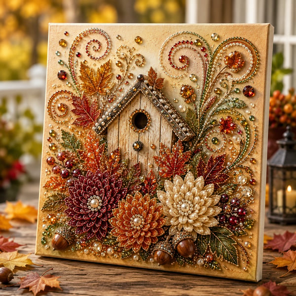 🍂💎 Autumn Decoration DIY Kit – Relaxing DIY Craft to Create Sparkling Fall Artwork 🖌️