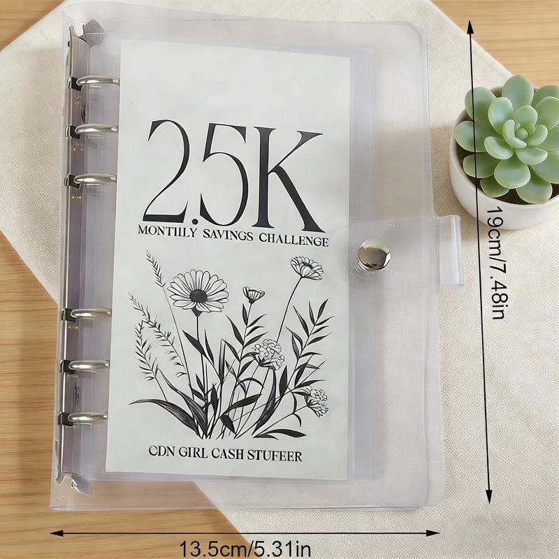 A6 12-Month Money Saving Binder ,10K / 5K / 2.5K Savings Challenge ,Cash Envelope Budget Planner📒