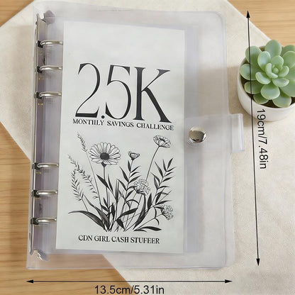 A6 12-Month Money Saving Binder ,10K / 5K / 2.5K Savings Challenge ,Cash Envelope Budget Planner📒