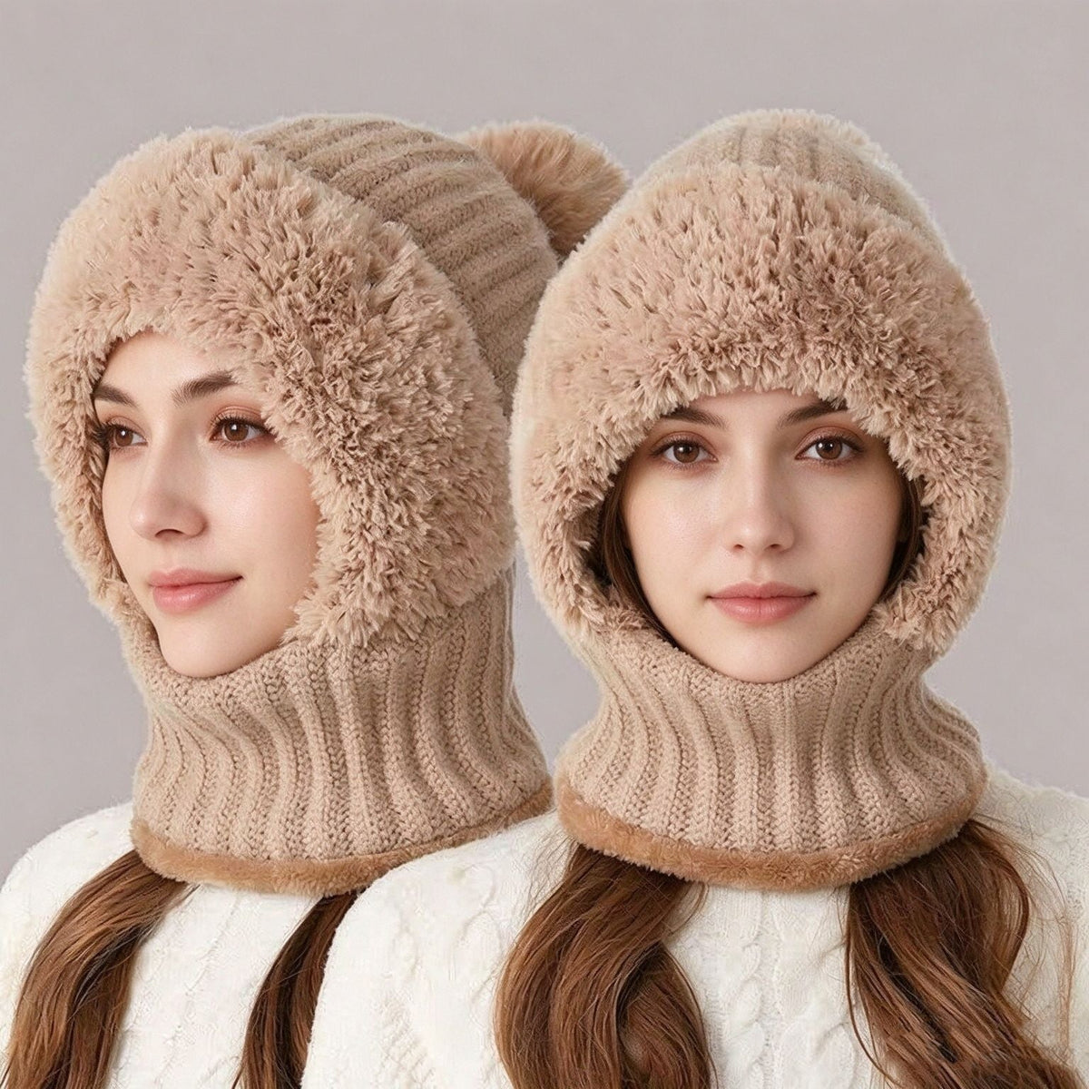 Girls' 3-in-1 Fleece Winter Balaclava - Keep Warm Face Covers & Mask with Hat 🧶