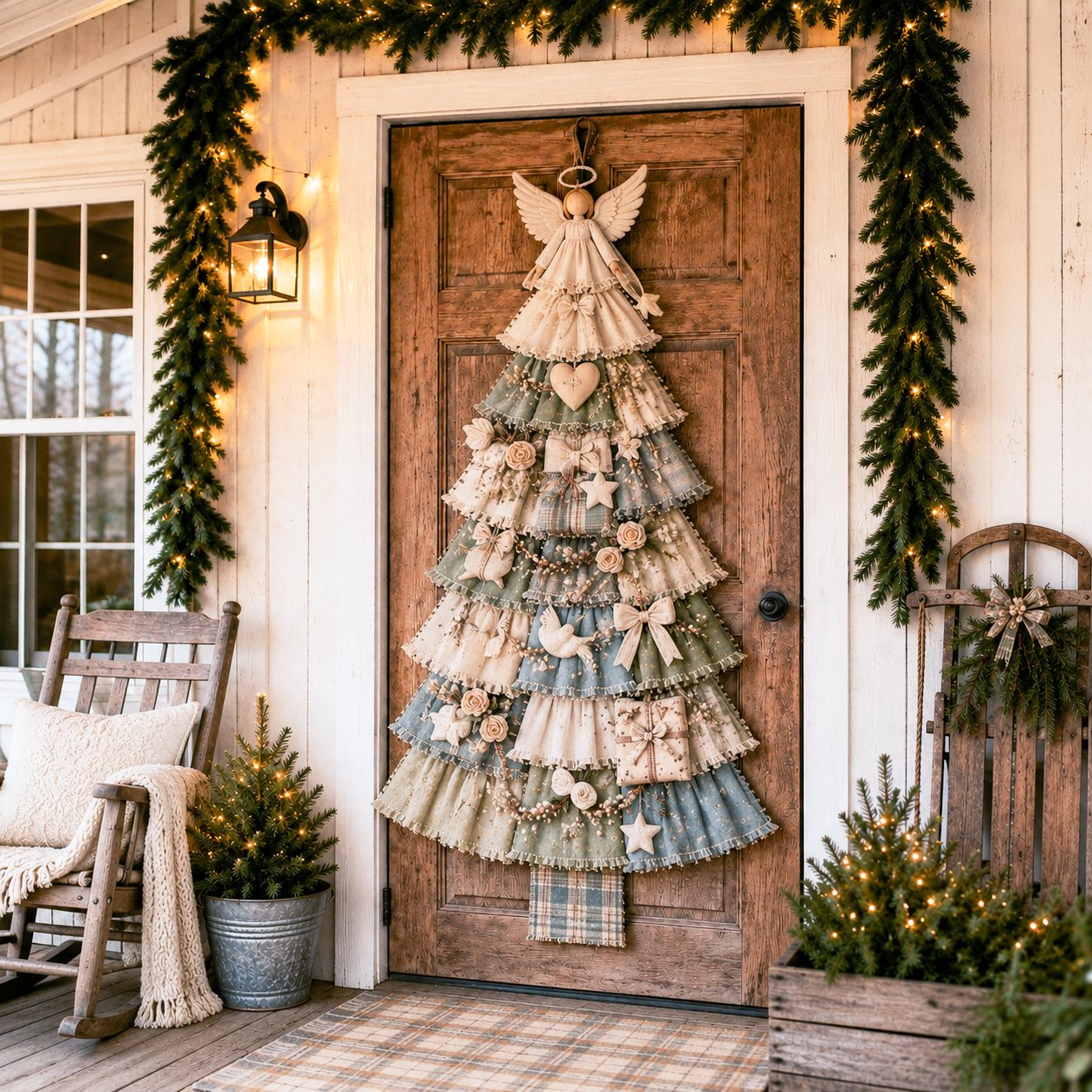 DIY Oversized Patchwork Christmas Tree Door Hanging Kit – Beginner-Friendly, All Tools & Guide Included