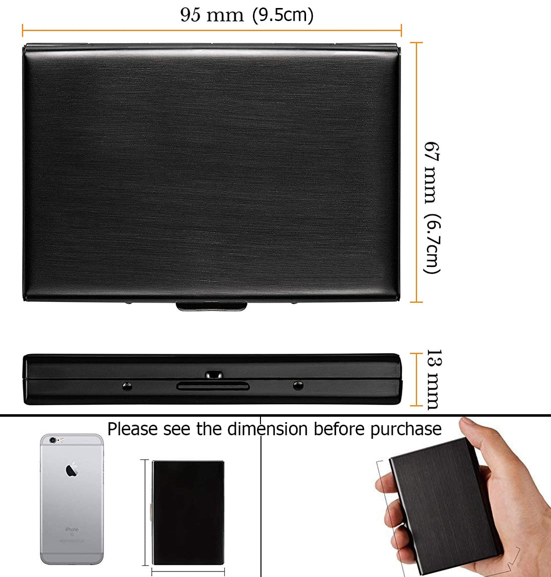 RFID Blocking Metal Card Holder, Ultra Slim Stainless Steel Business Credit Card Case 💳