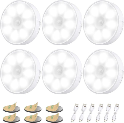 6 Pcs Motion Sensor Light Indoor, Night Light(3000K Warm Yellow 6 Pack) 🌙