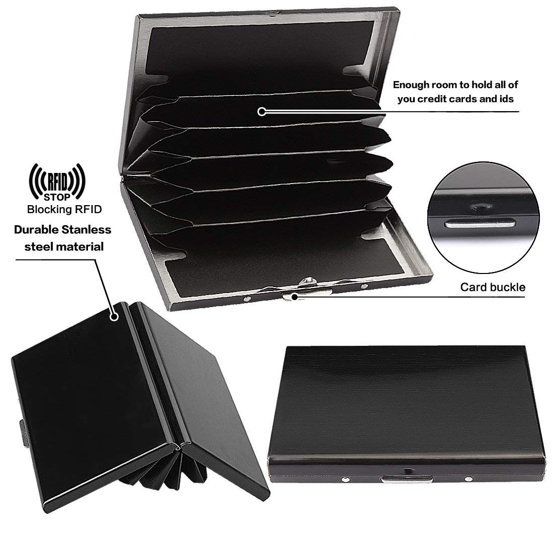 RFID Blocking Metal Card Holder, Ultra Slim Stainless Steel Business Credit Card Case 💳