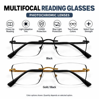Unisex Progressive Multifocal Photochromic Reading Eyeglasses 👓