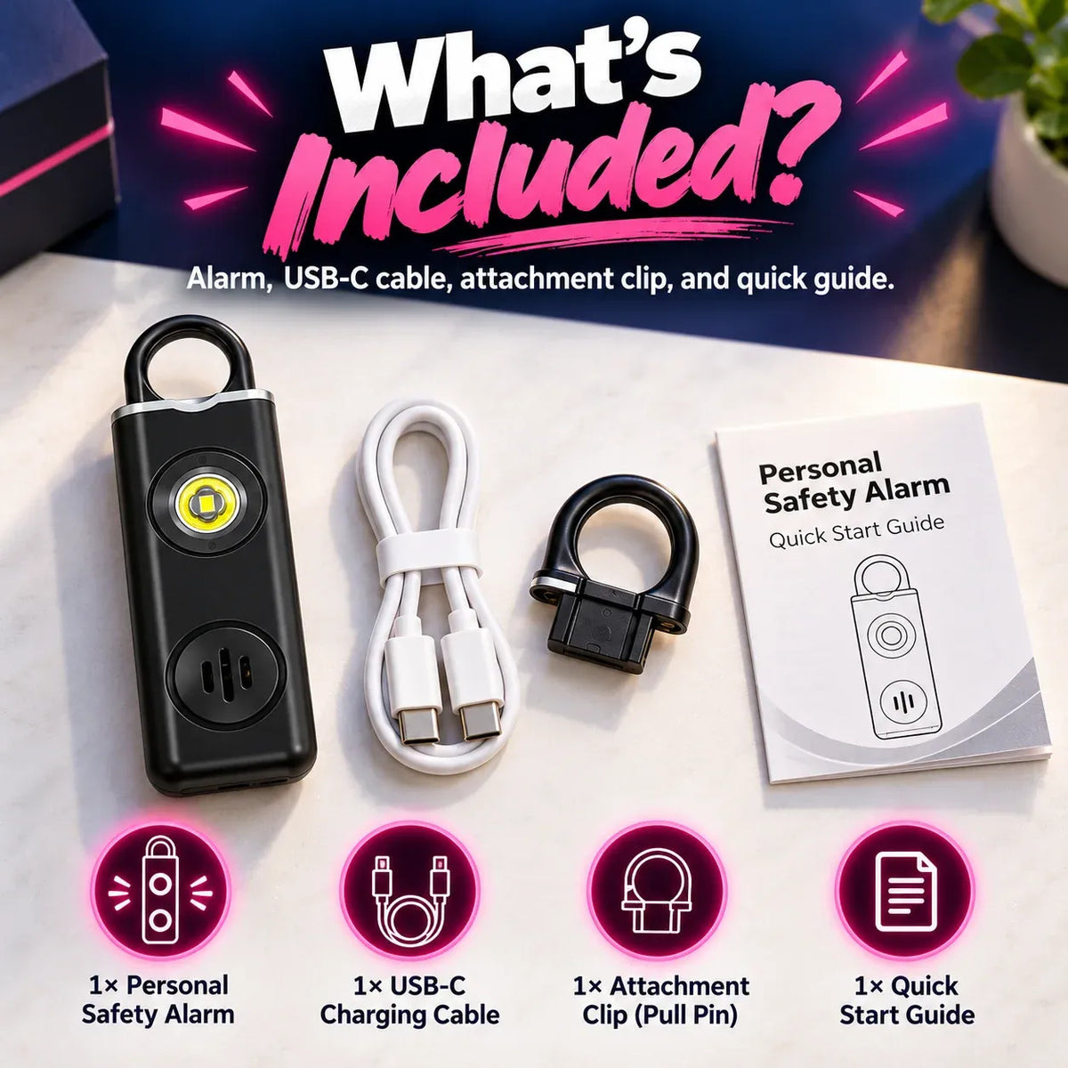🔔 130dB Personal Safety Alarm with Strobe Light