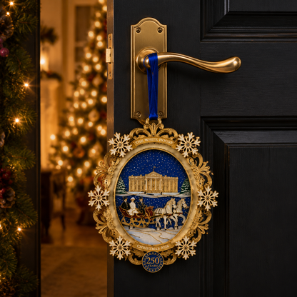 🔥White House Snowy Christmas Night Commemorative Ornament