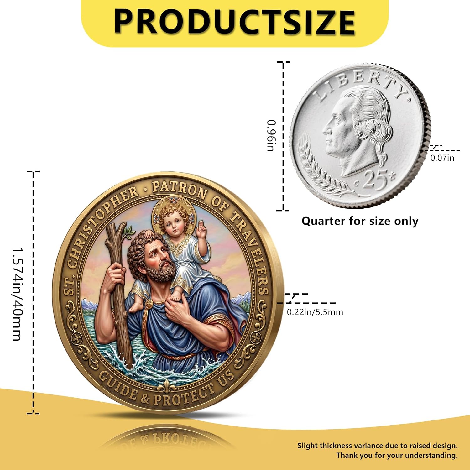 Saint Christopher Protection Challenge Coin