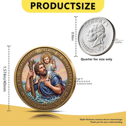 Saint Christopher Protection Challenge Coin