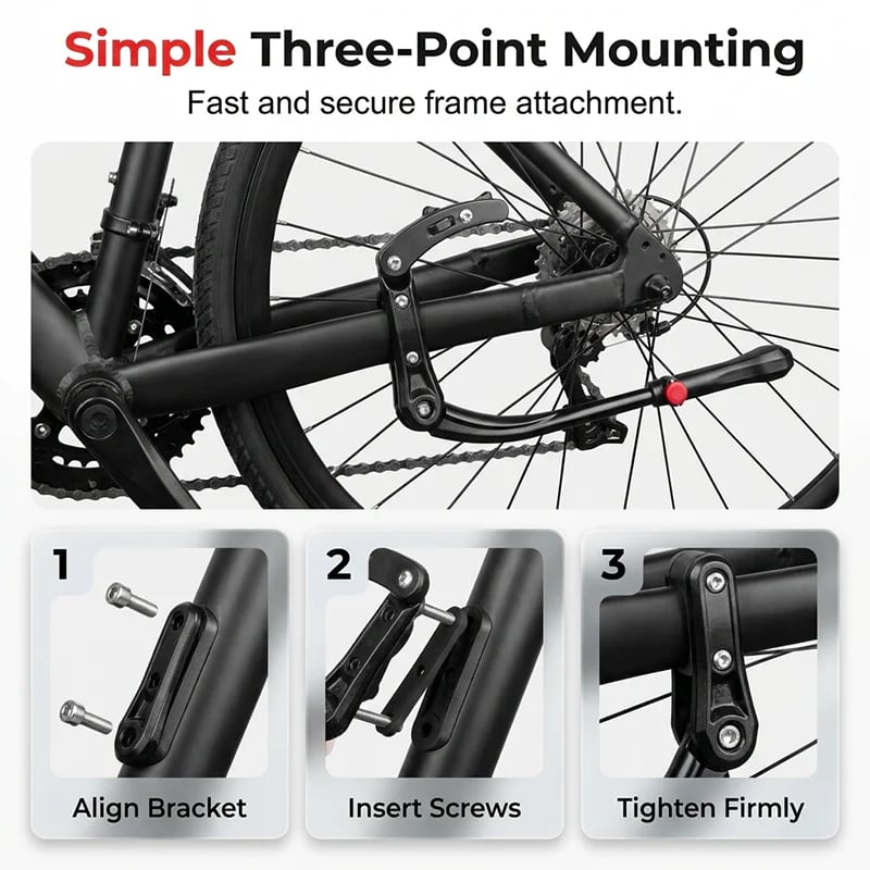 Universal Adjustable Aluminum Alloy Bicycle Side Kickstand