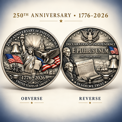 🎉🇺🇸 Limited Edition! 🔥1776–2026 250th Anniversary of American Independence Commemorative Coin