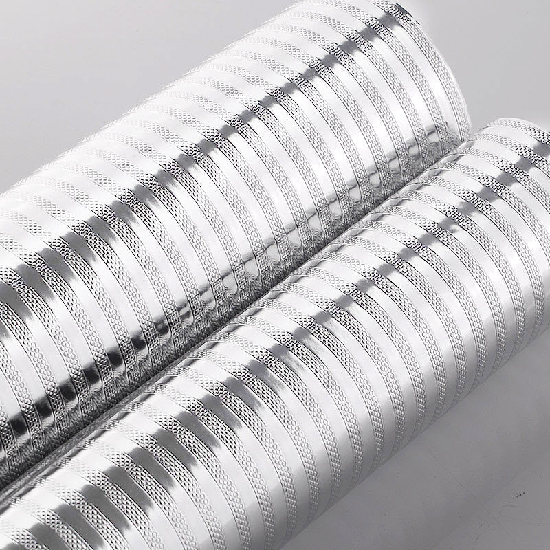 Kitchen Waterproof Oil Proof Aluminum Foil Sticker, Silver Texture Peel🧽