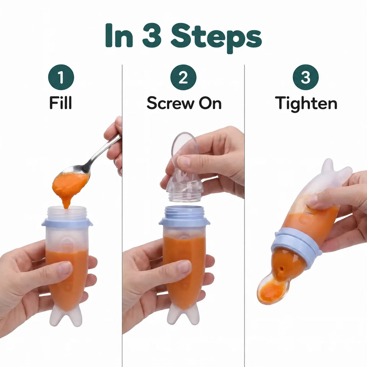🎁Silicone Baby Feeding Bottle With Soft Spoon, 50ml
