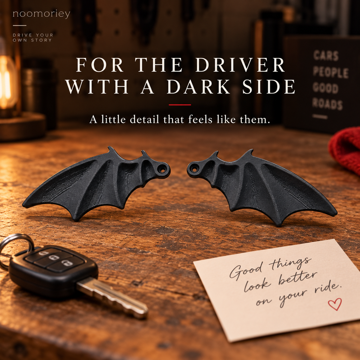 🦇🖤 Midnight Wings – Bat Wing License Plate Decorations
