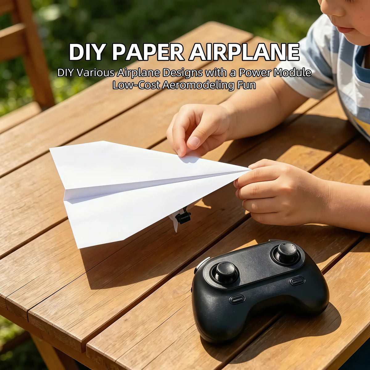 rc powered paper airplane kit landing 04