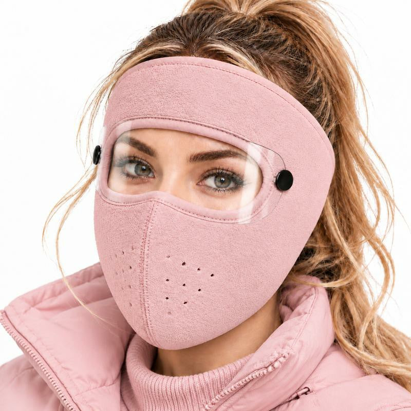 Winter Face Mask with Detachable Goggles, Windproof Thermal Fleece Lined Full Face Cover 🥽