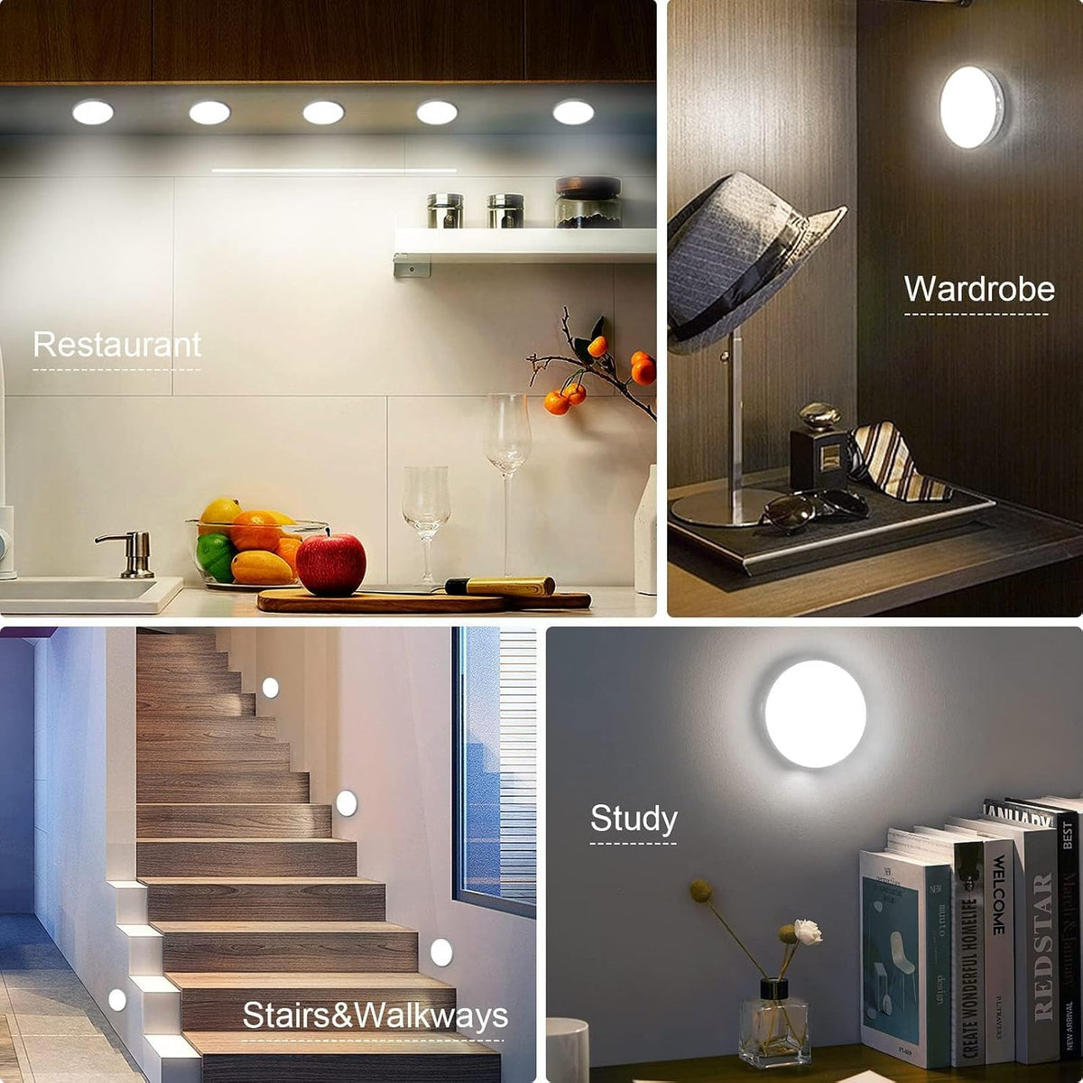6 pcs motion sensor light indoor night light3000k warm yellow 6 pack landing 08
