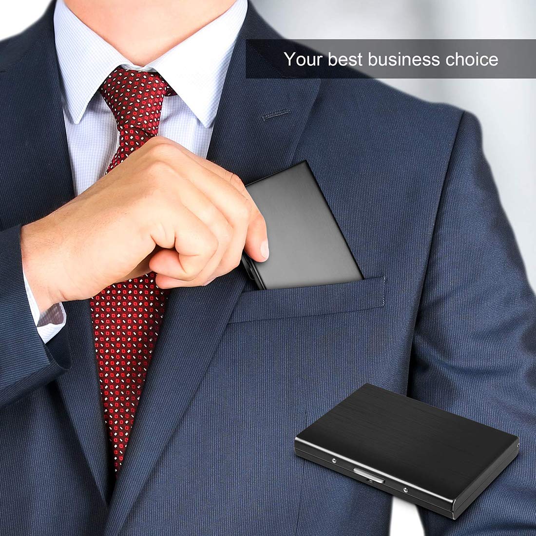 RFID Blocking Metal Card Holder, Ultra Slim Stainless Steel Business Credit Card Case 💳