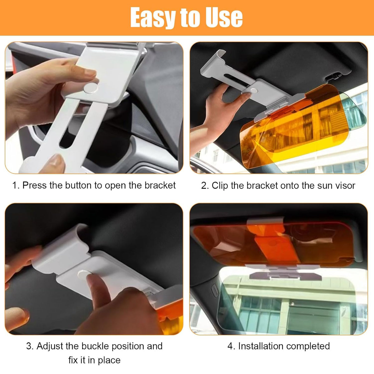 adjustable car anti glare sun visor dual color day night driving shield landing 08