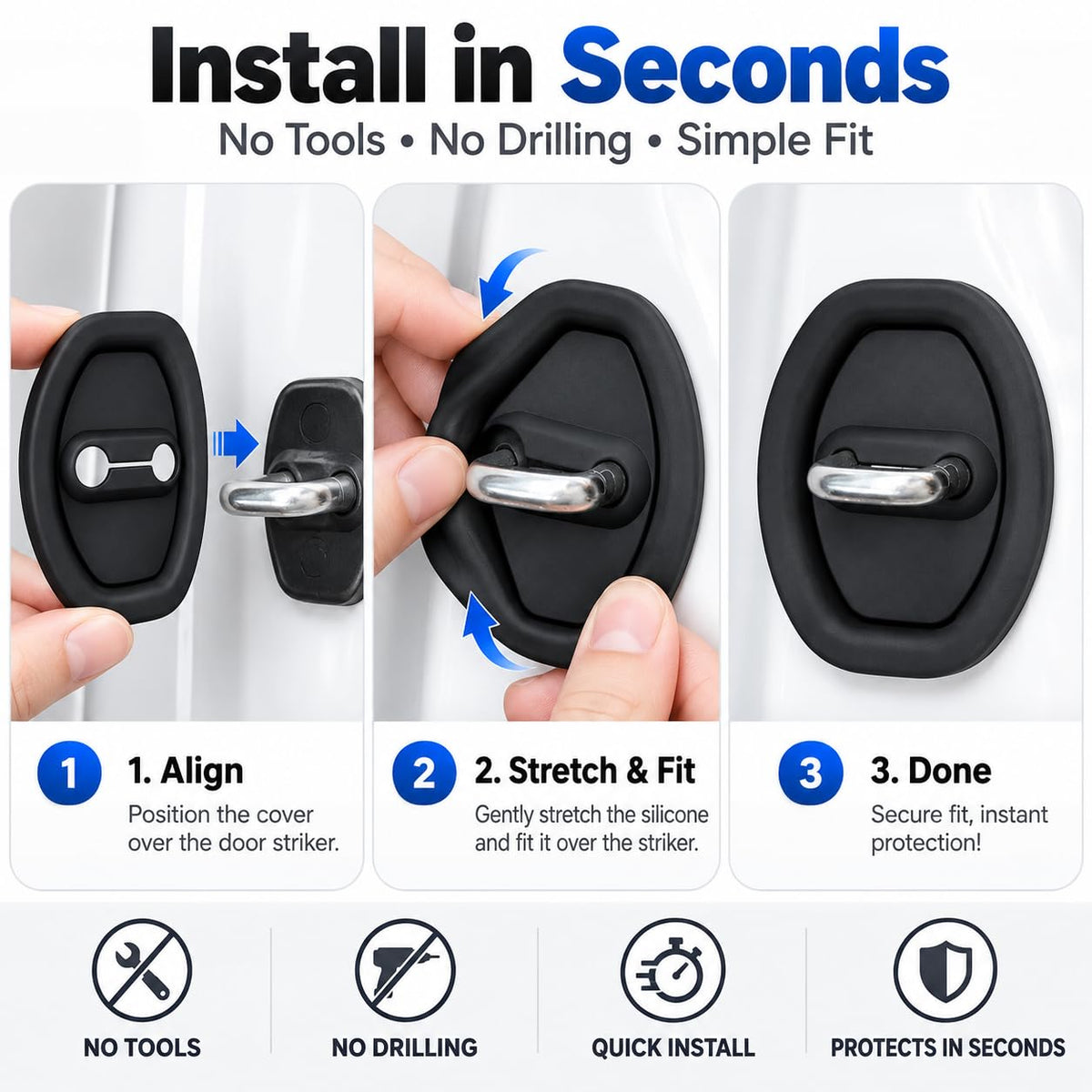 4 pcs door latch lock covers experience seamless installation with our self adhesive design landing 07