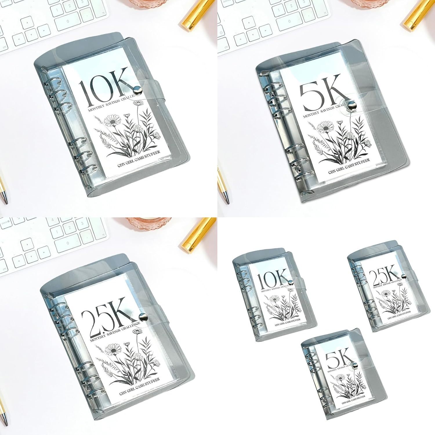 A6 12-Month Money Saving Binder ,10K / 5K / 2.5K Savings Challenge ,Cash Envelope Budget Planner📒