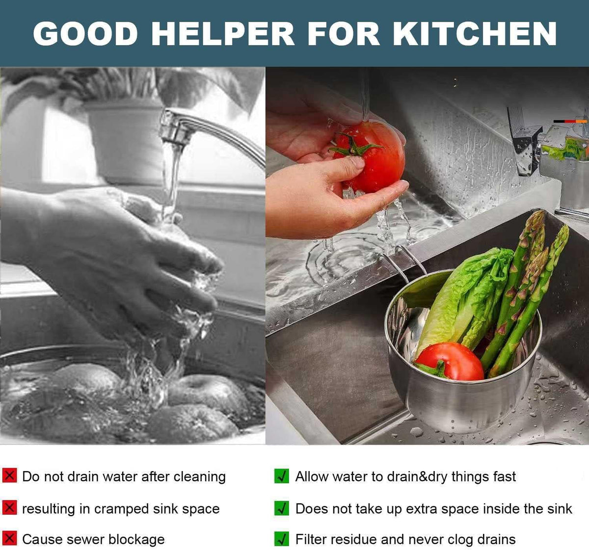 stainless steel sink hanging drain basket with handle fast draining%F0%9F%9A%B0 landing 06