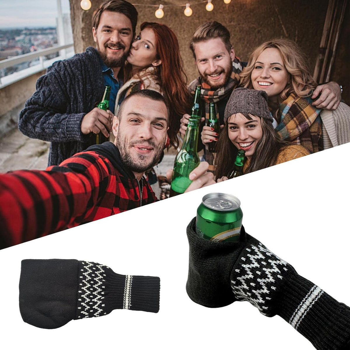 beer mitten gloves knit stitched drink mitt holder for beverage landing 06