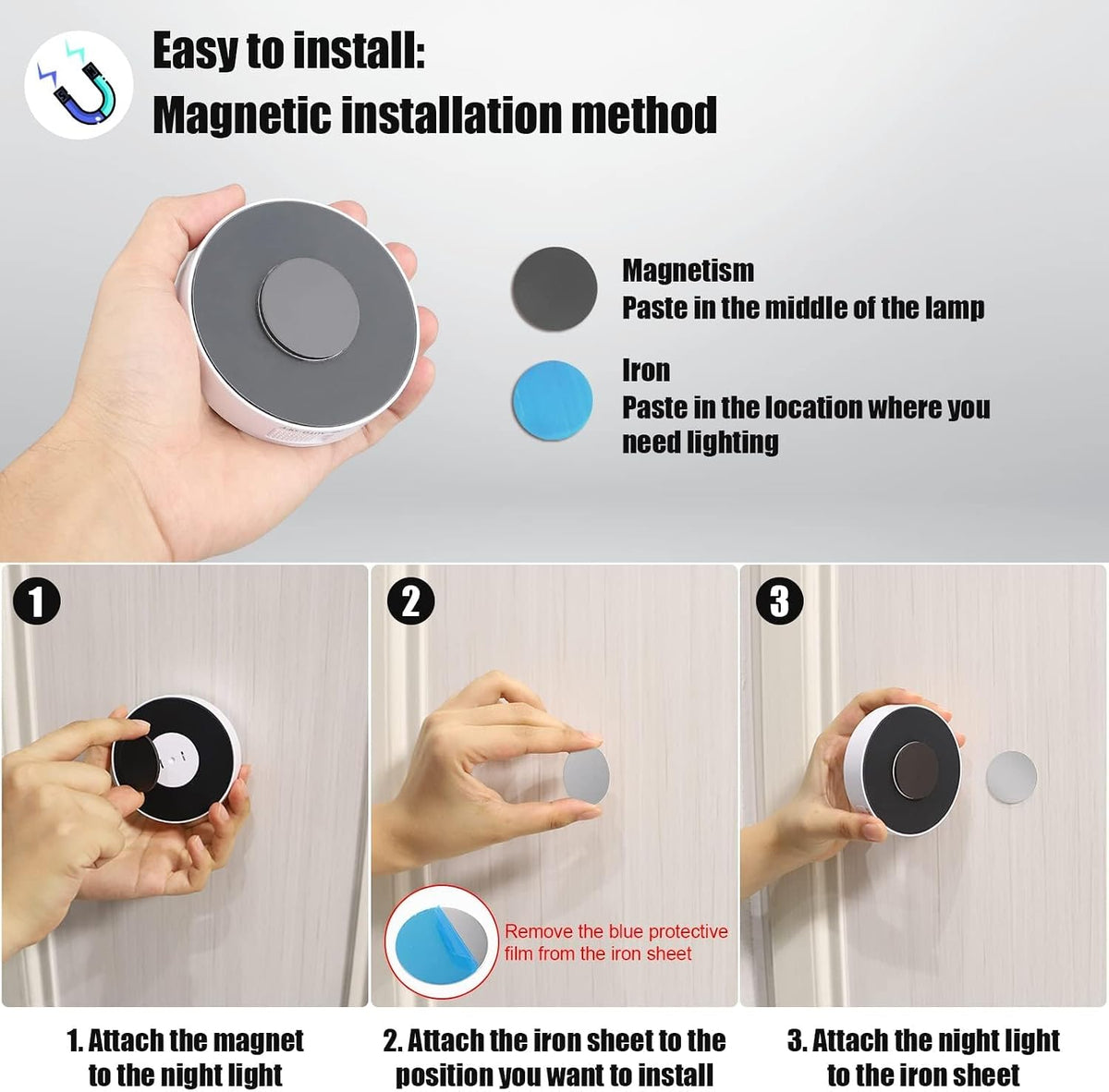 6 Pcs Motion Sensor Light Indoor, Night Light(3000K Warm Yellow 6 Pack) 🌙