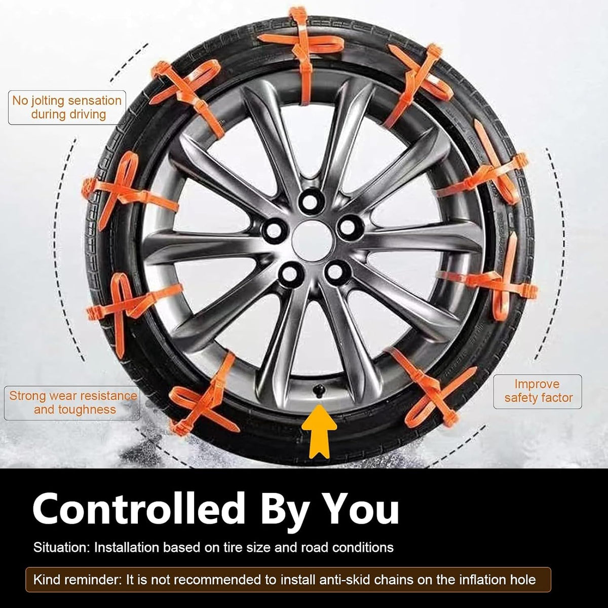 winter car snow chains universal anti skid tire chain landing 05