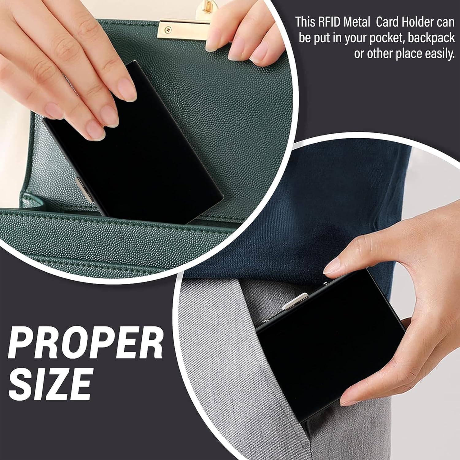 RFID Blocking Metal Card Holder, Ultra Slim Stainless Steel Business Credit Card Case 💳