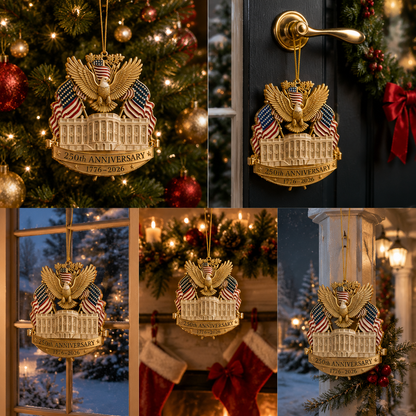 ✨250th Anniversary Gold Eagle White House Christmas Tree Ornament