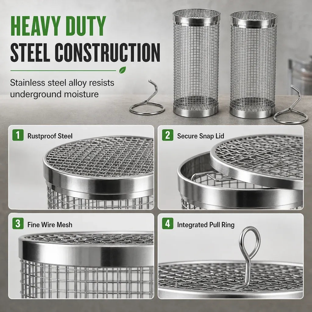 Stainless Steel Worm Composting Tube for Gardens