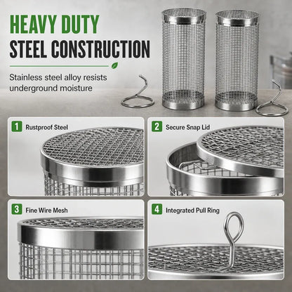 Stainless Steel Worm Composting Tube for Gardens