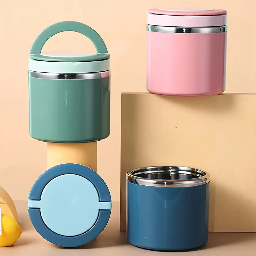 Stainless Steel Bento Style Boxed Lunch Box with Handle - Leakproof, Stackable🍱