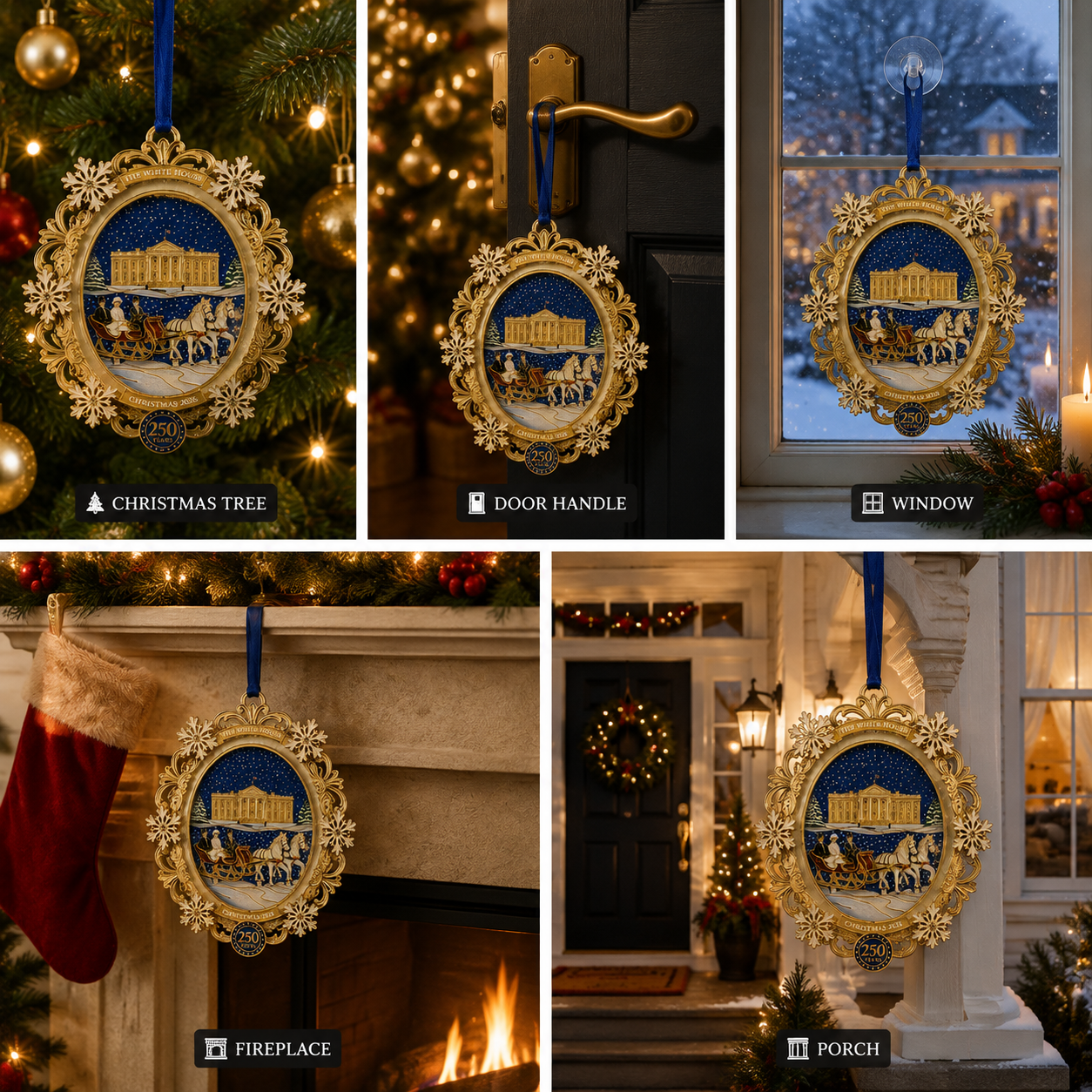 🔥White House Snowy Christmas Night Commemorative Ornament
