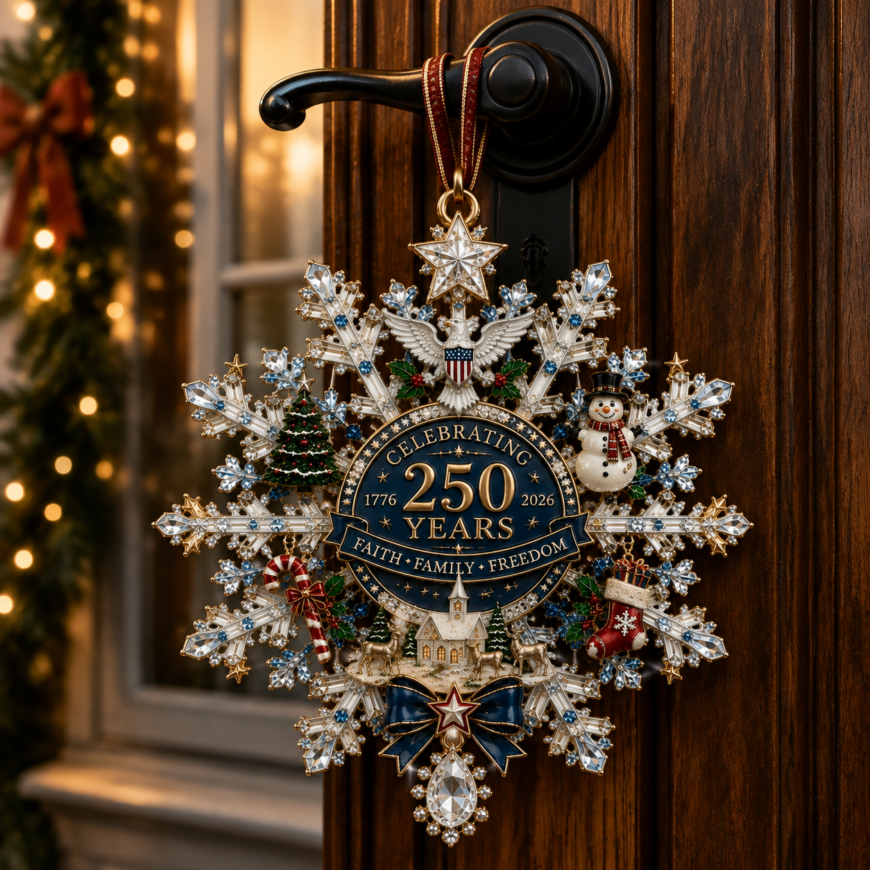✨Shimmering Silver Christmas Commemorative Snowflake Ornament