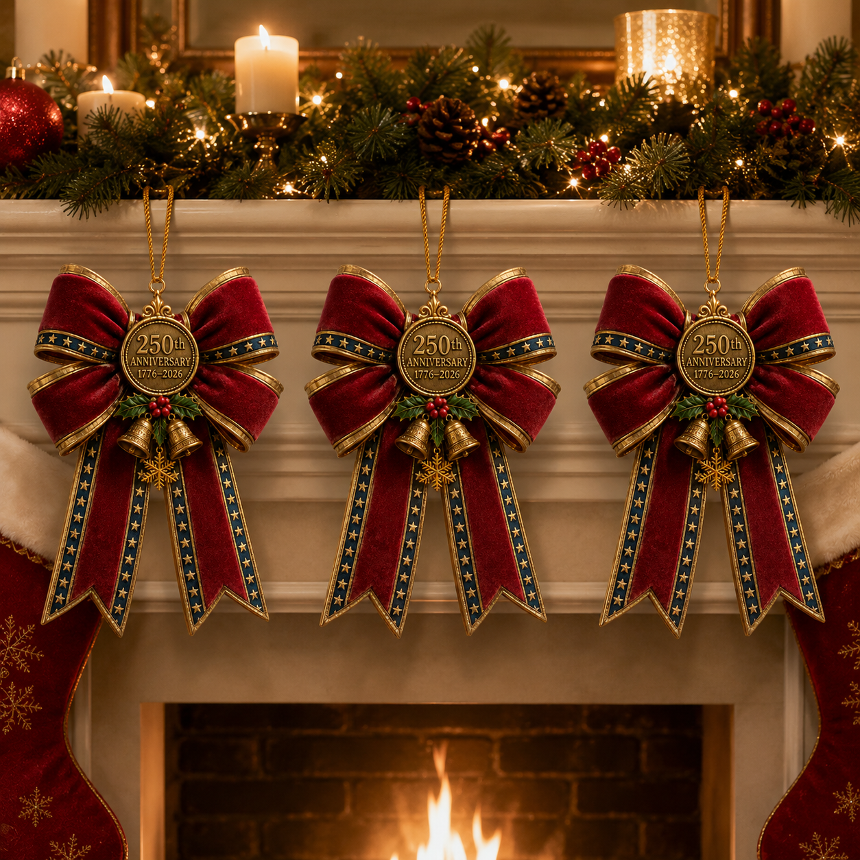 ✨250th Anniversary Bow Christmas Tree Ornament