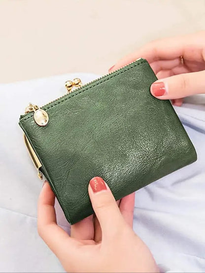 Women's Fashionable Solid Color Kiss Lock Wallet, Casual Versatile Coin Purse for Daily Used, Trendy All-match & Exquisite Wallet for Birthday Gift，Suitable for Thanksgiving, Christmas, and men's gift giving