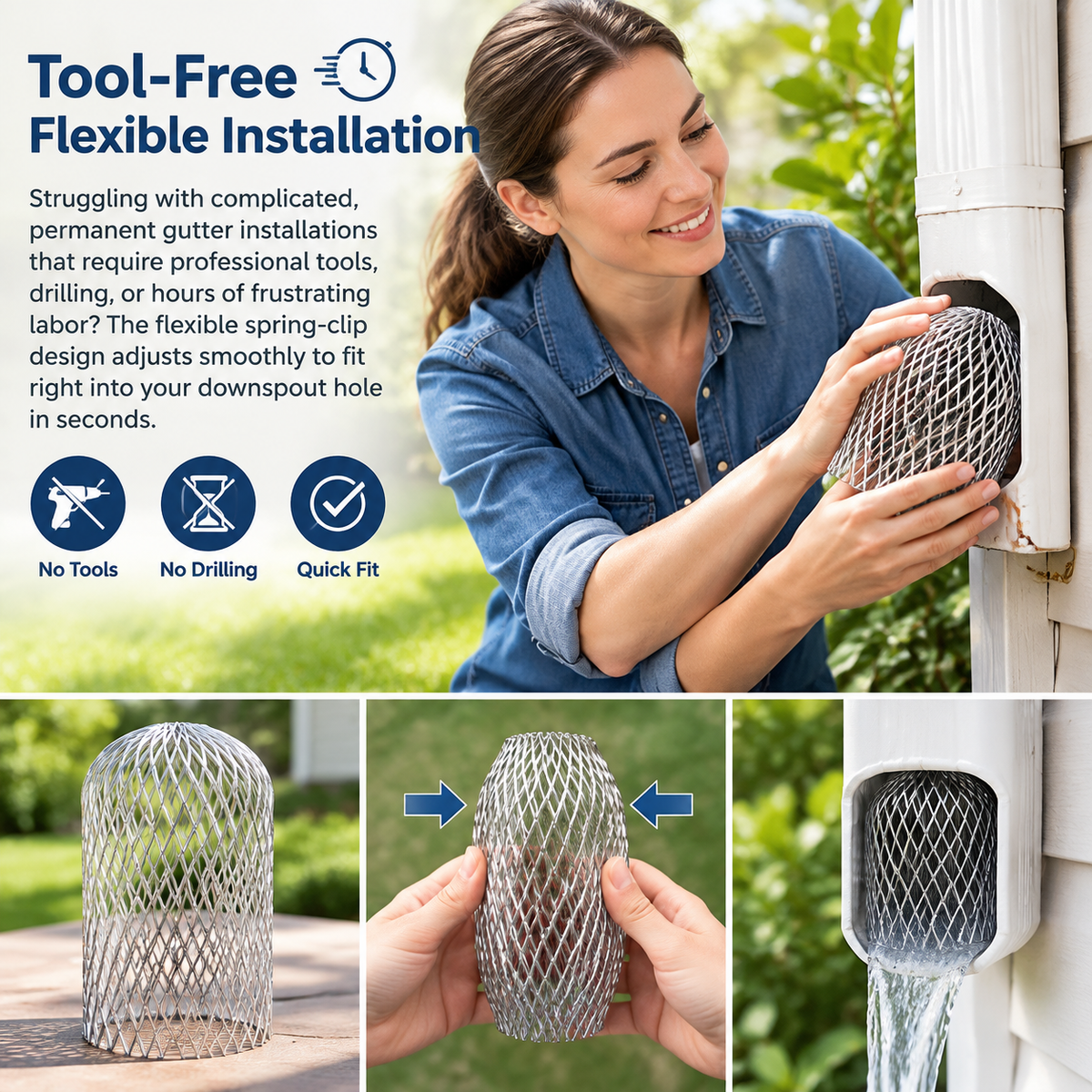 aluminum alloy gutter guard filter 2 pcs roof rain gutter downspout strainer landing 06
