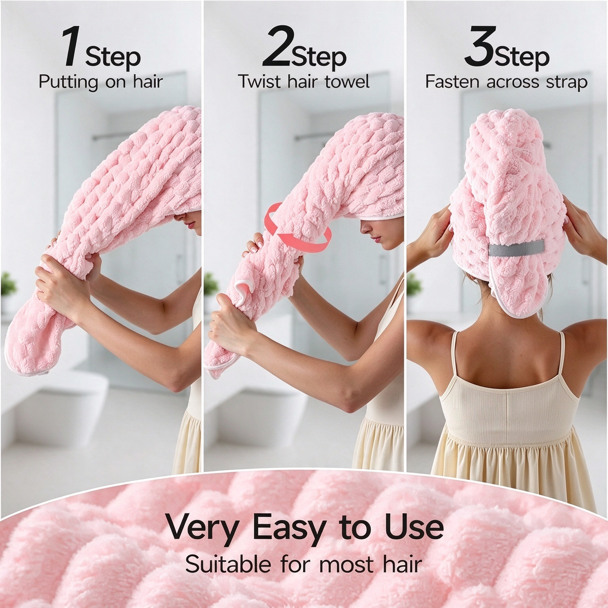🏆Extra-Thick Microfiber Hair Drying Towel Cap Set, Super Absorbent Quick-Dry Hair Wrap 🧖‍♀️