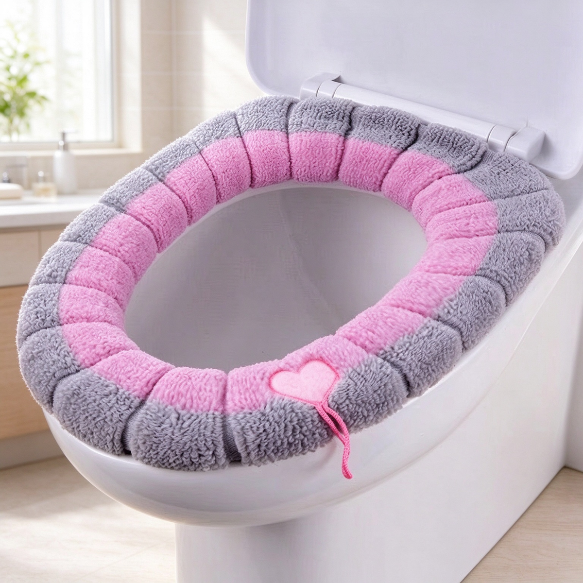 🚽❄️ Thick Plush Toilet Seat Cushion | Soft, Warm & Washable