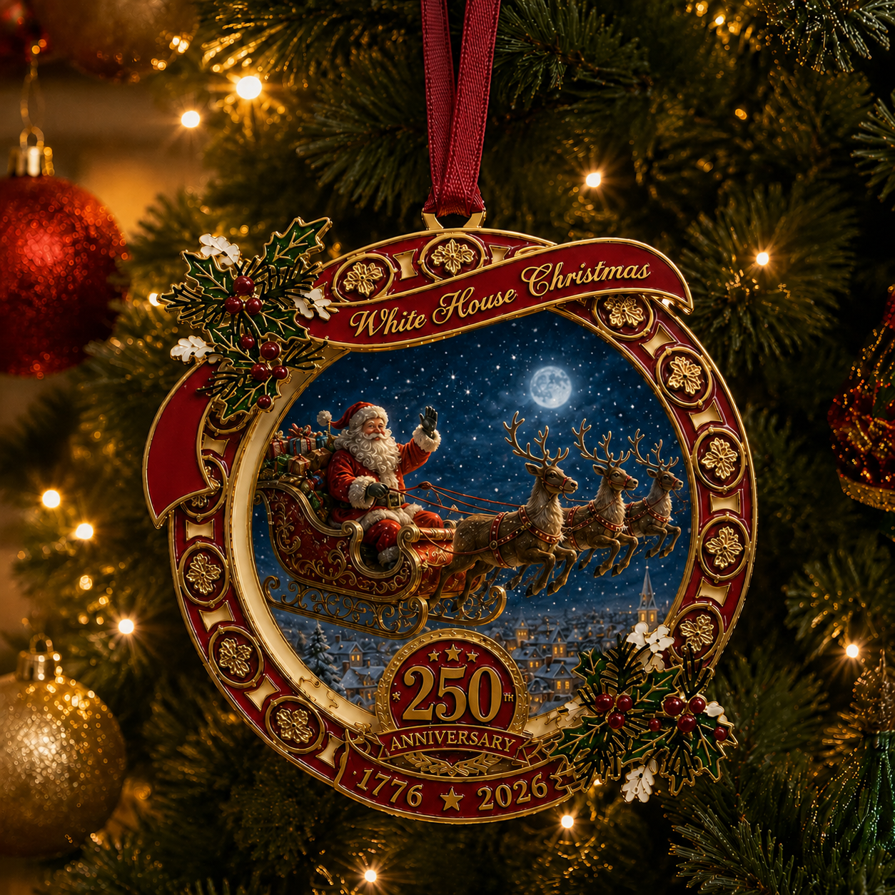✨250th Anniversary Edition Santa's Sleigh Scene Ornament