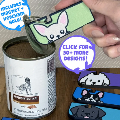 Food can tab opener magnet keychain