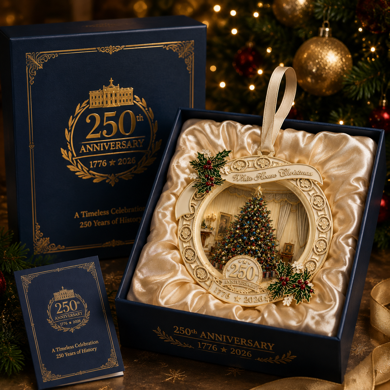 ✨250th Anniversary View of the Christmas tree in the White House bedroom