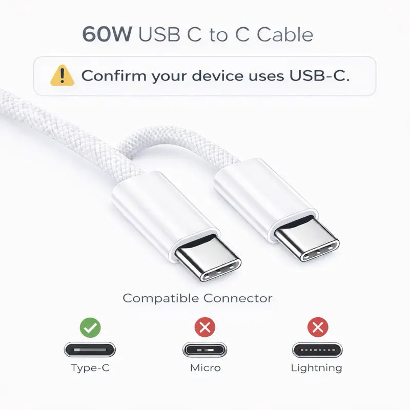20W Super Fast USB-C Charger with 1M / 2M Type-C to C Cable Kit