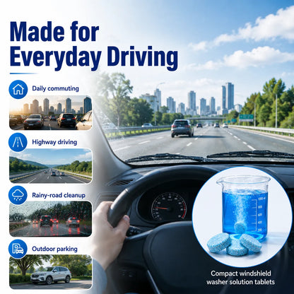 🚗💧 Windshield Washer Tablets — Drop, Dissolve & Drive Clear!