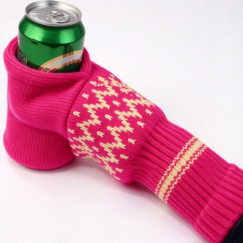 Beer Mitten Gloves - Knit Stitched Drink Mitt Holder for Beverage🧤
